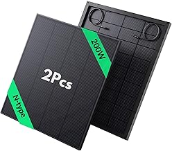 2pcs Bifacial Solar Panel N-Type 18BB 200W – Total 400W Bifacial Solar Panels High Efficiency Anti-PID Technology Optimized for Farms Rooftops Marine Use Charging Stations and RVs