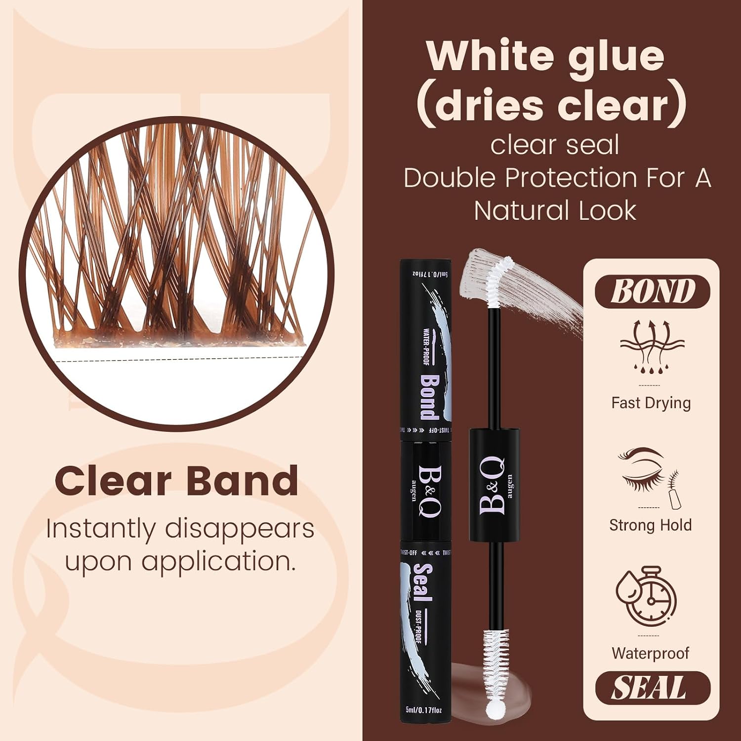 B&Q Brown Lash Clusters Kit Natural Mochalash Clusters 02, Wispy Eyelash Clusters Kit C-Curl Cluster Eyelash Extensions 8-16mm Brown Lash Eyelashes Kit for Fair/Dark Hair(Mochalash 02 Set)