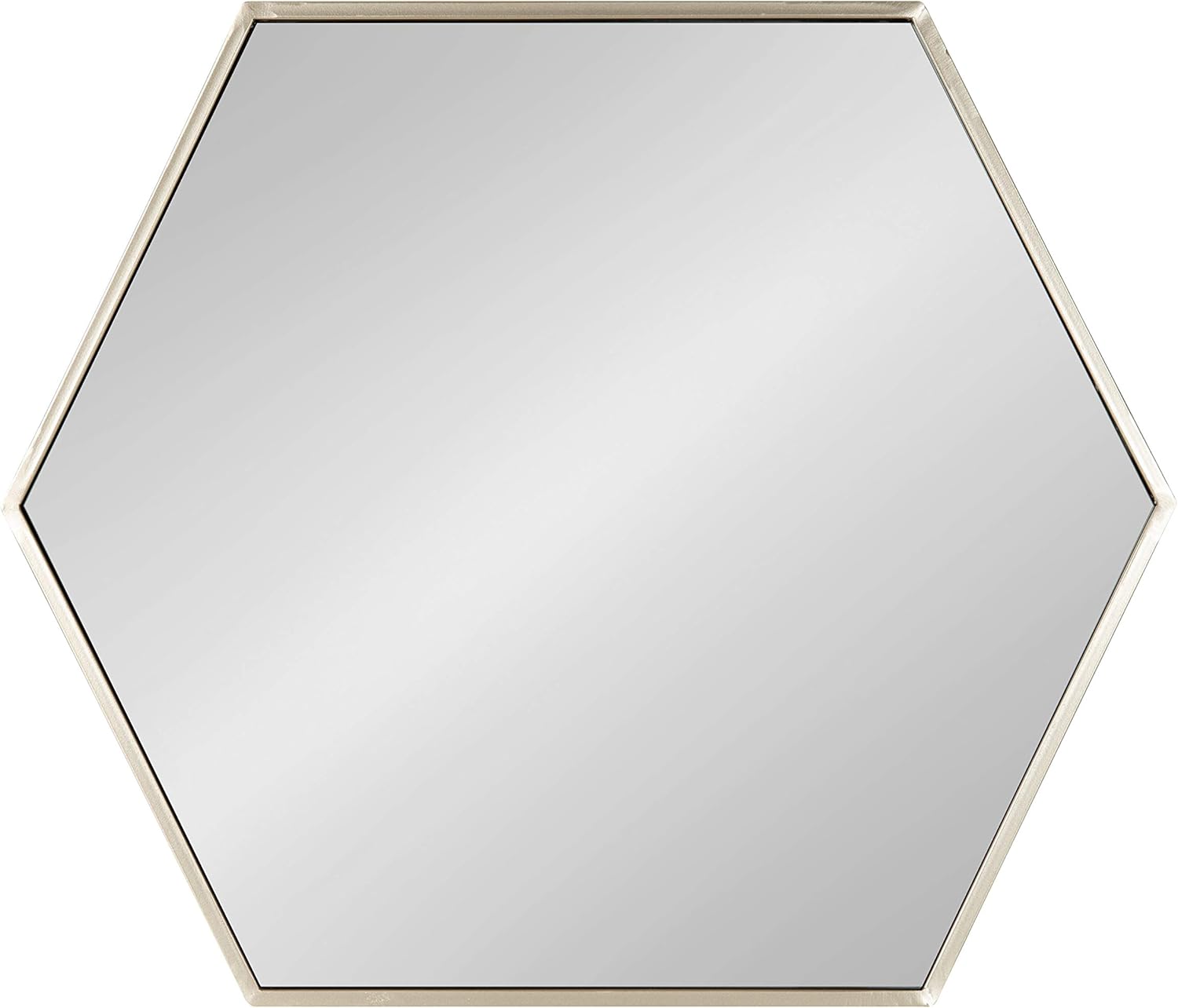 Kate and Laurel McNeer Modern Wall Mirror, 22 x 25, Silver, Geometric Hexagon Mirror for Wall