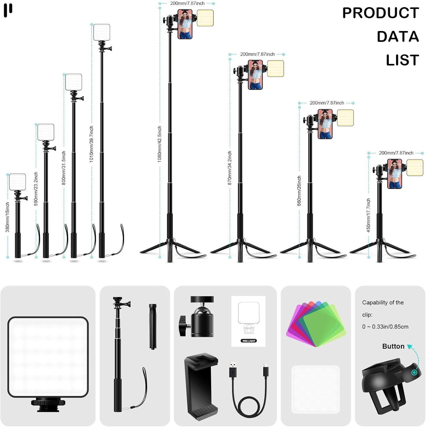 Exclusive Discount 60% Price Swonuk LED Video Conference Lighting,2500k-6500K Dimmable USB LED Portable Photography Light with Adjustable Tripod Stand & 6 Color Filters for Tabletop/Low-Angle Shooting,TikTok,YouTube, Zoom & More