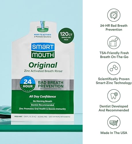Vista 12 de SmartMouth Enjuague bucal activado original, enjuague bucal de viaje, menta fresca, paquete de 10