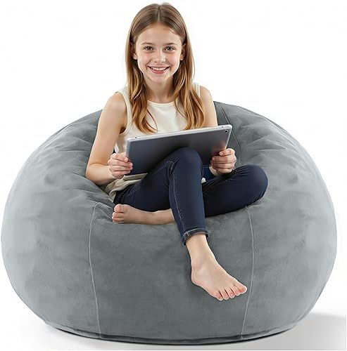 Miniatura 25 de HABUTWAY Silla Puf de 3 Pies de Terciopelo Lujoso de Piel Ultra Suave con Espuma Viscoelástica de Alto Rebote, Sillas Puf para Adultos, Sofá