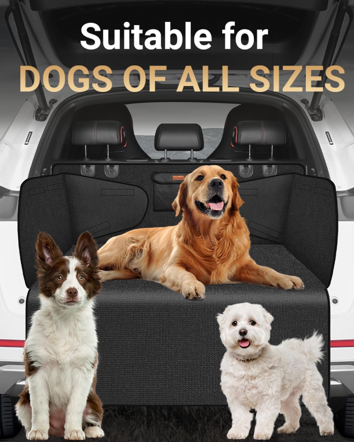 Protection Coffre de Voiture Chien Universelle, Couverture Chien Auto Imperméable, Vert Foncé