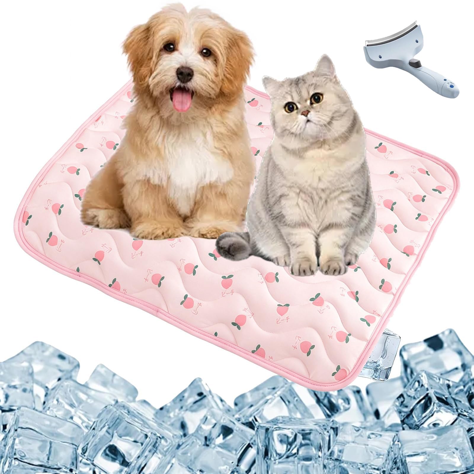tiwuuyo Dog Cooling Mat, 2026 New Summer Self Cooling Pet Mat for Dogs & Cats, Scratch-Resistant Pet Cool Bed, Washable Cooling Blanket for Indoor & Outdoor (Peach Pink,XS) — image 1