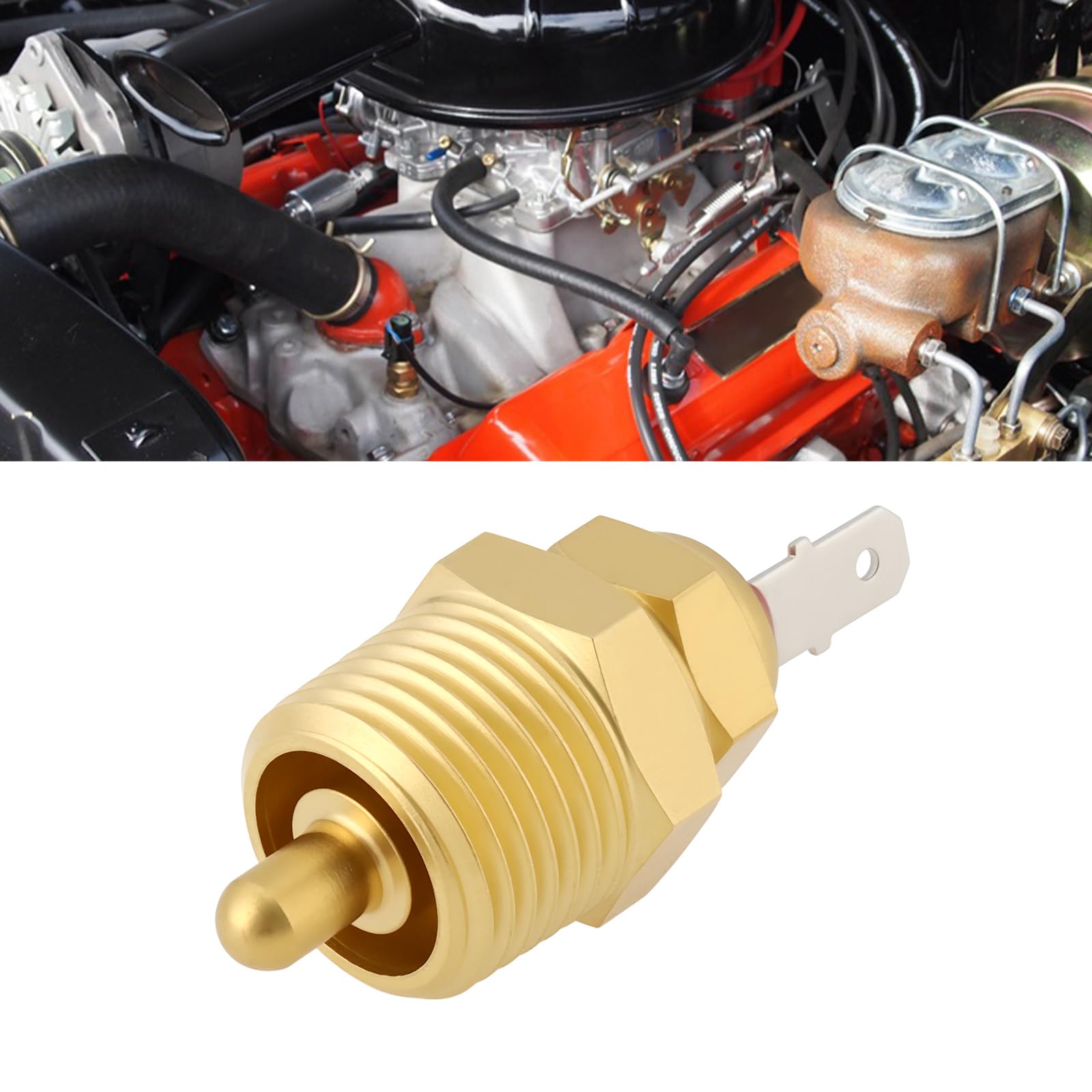 OTOTEC Commutateur de température de thermostat de ventilateur NPT 3/8 pouces 185 à 200 degrés pour moteurs 265 283 305 307 327
