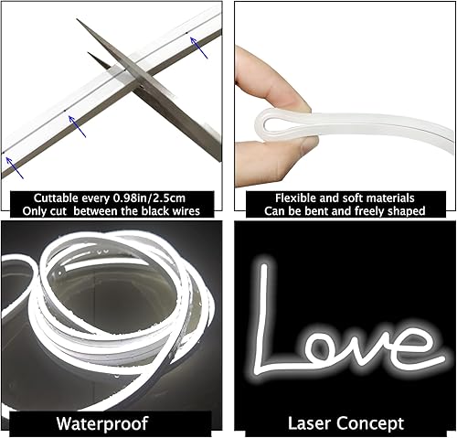 Miniatura 5 de Luces LED para espejo de tocador, luces de maquillaje estilo Hollywood, 10 pies6000 Kregulablesadaptador de 12 Vtiras de luces autoadhesivas para