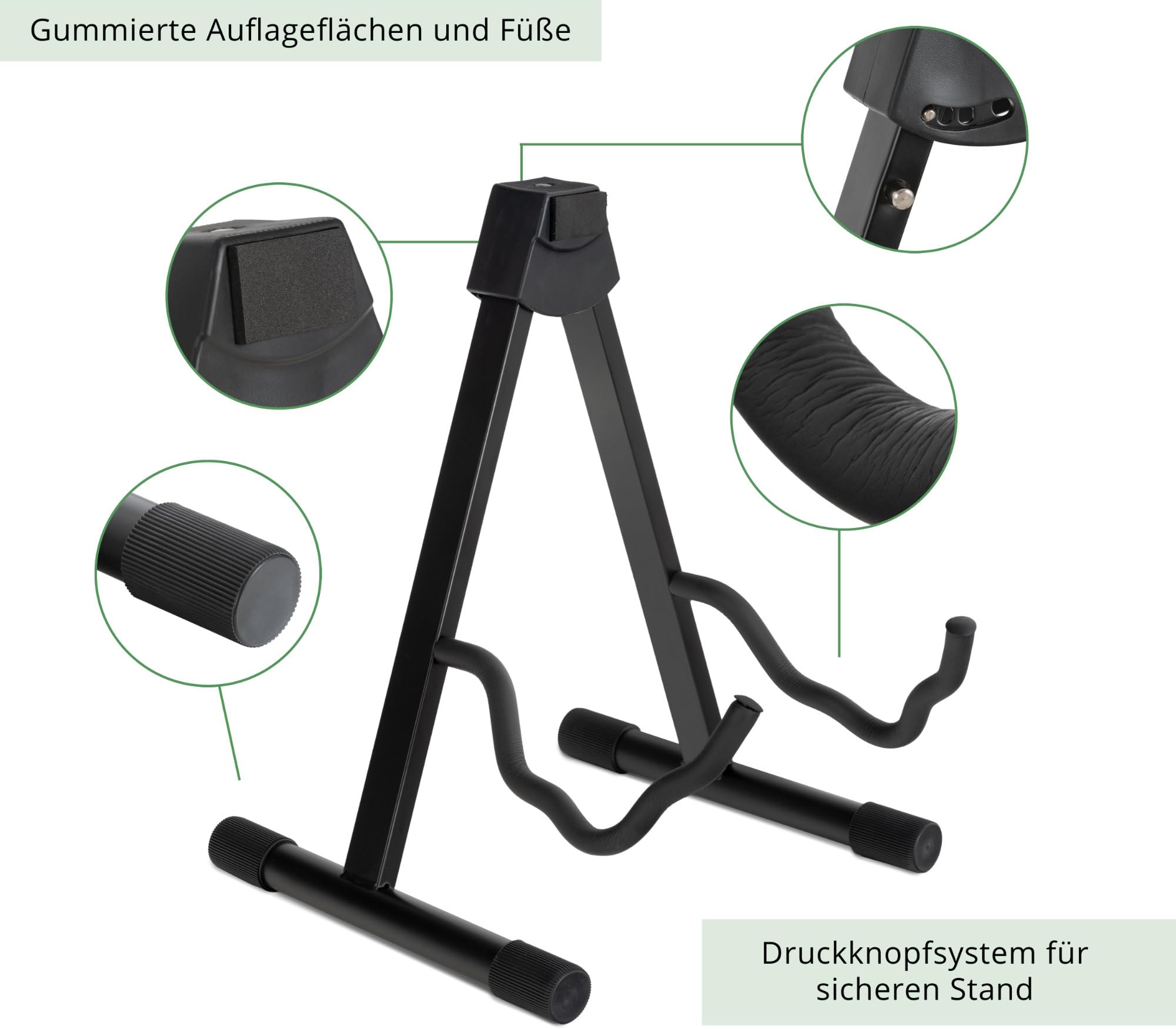 Support Multi-Guitares 3 Positions Classic Cantabile – Pliable, Robuste, Pour Guitares & Basses
