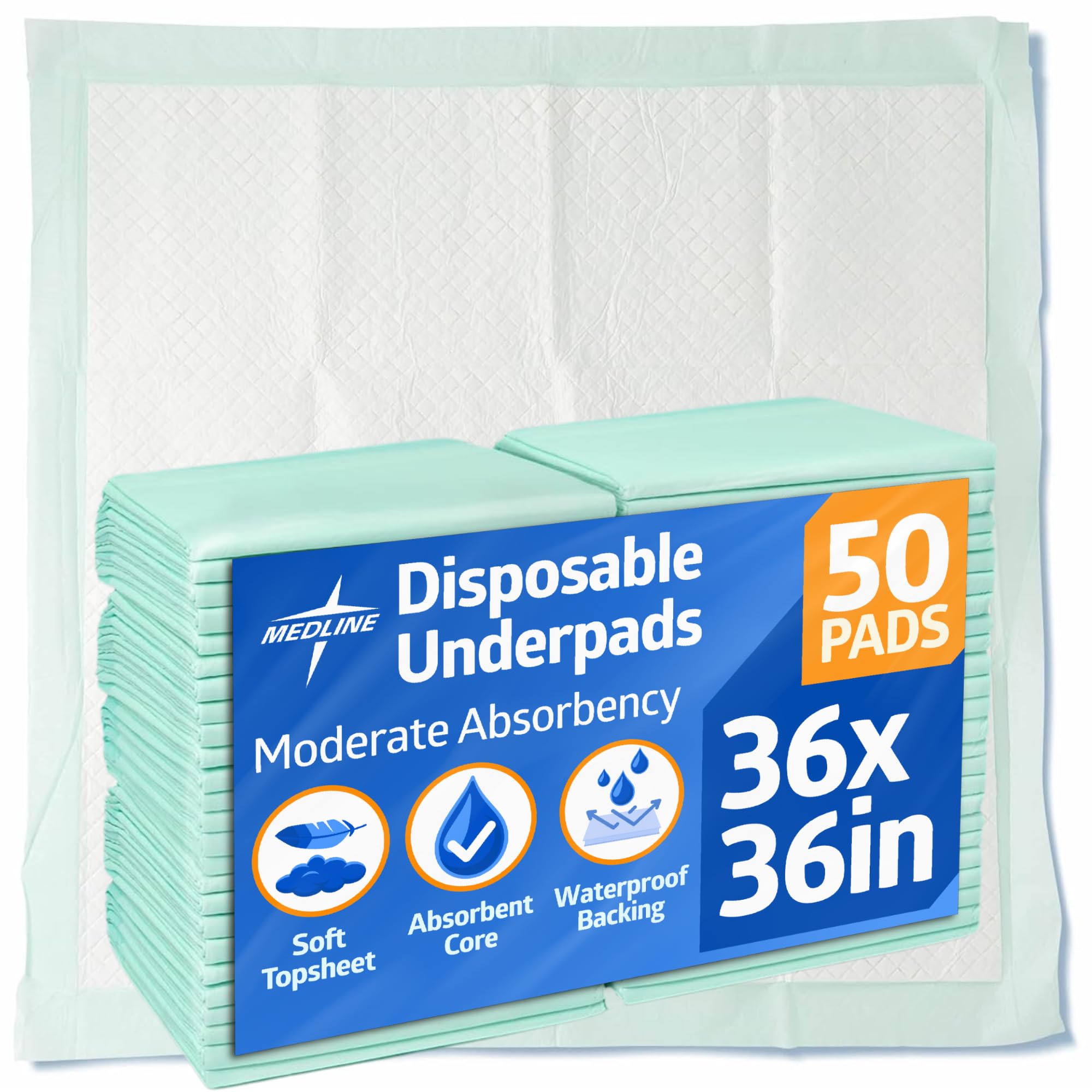 MSC281271P Moderate Absorbency 36" x 36" Underpad (Pack of 50)