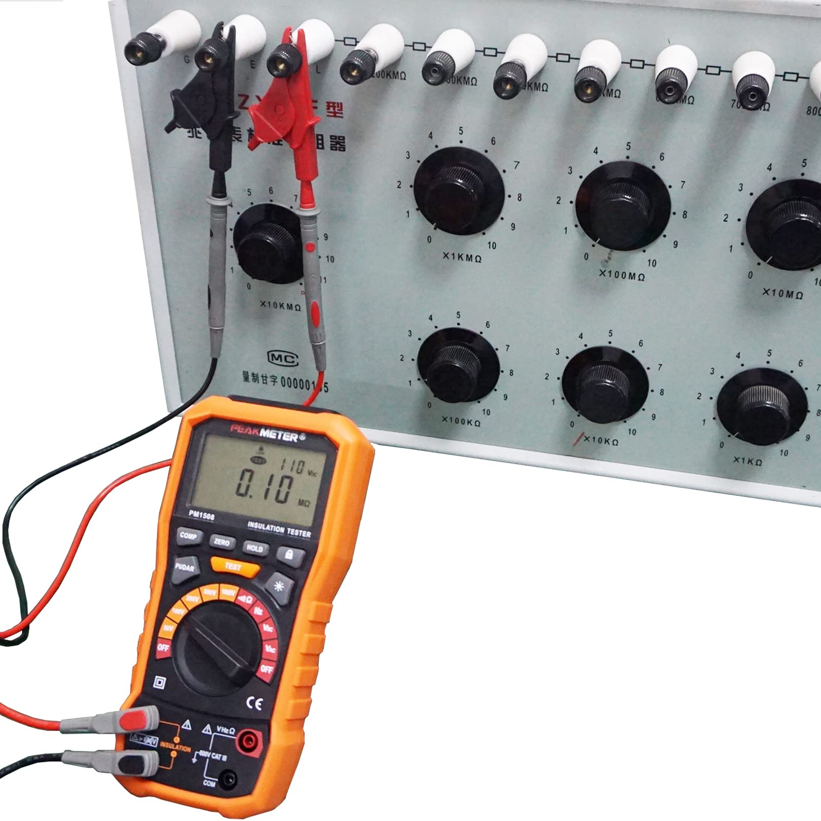 Testeur de résistance d'isolation megohmmètre numérique 1000v AC/DC appareils électriques et résistance d'isolation jusqu'à 100gΩ PI/DAR, test de fréquence et de basse tension