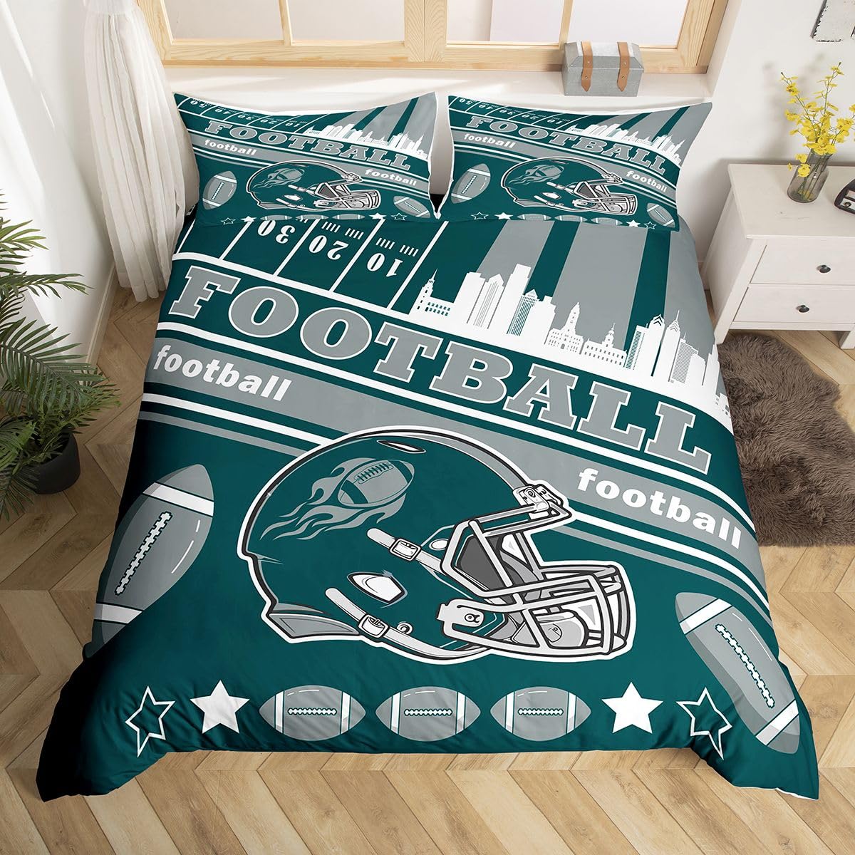 Housse de couette motif football Philadelphie pour decoration chambre ado