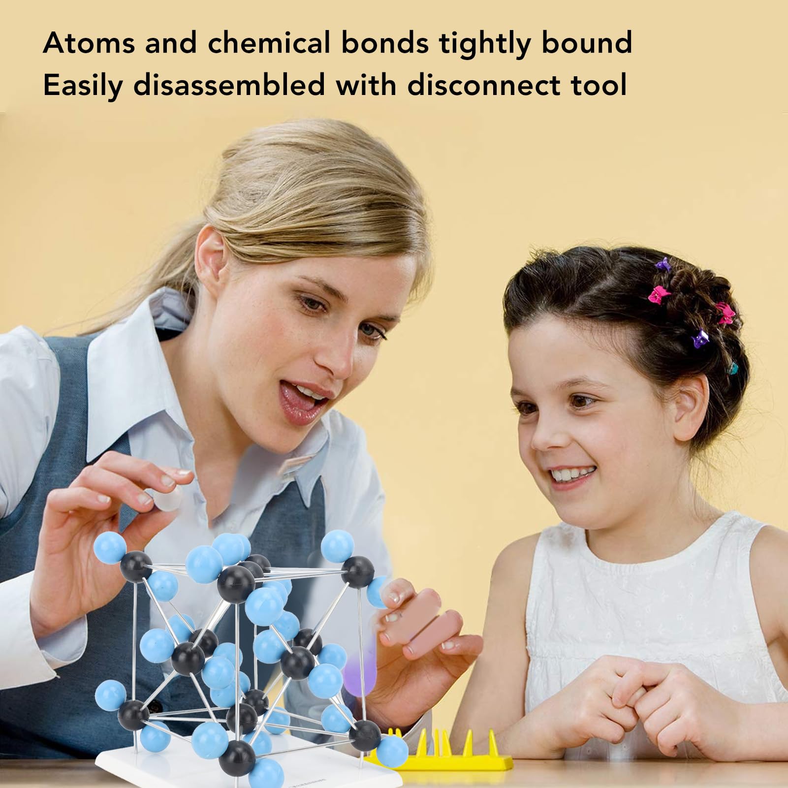 Kadimendium Zestaw Modeli Struktury Kryształów Molekularnych z 28 Błękitnymi Tlenami i 14 Atomami Czarnego Węgla do Nauki Chemii, Trwały i łatwy w Użyciu dla Studentów