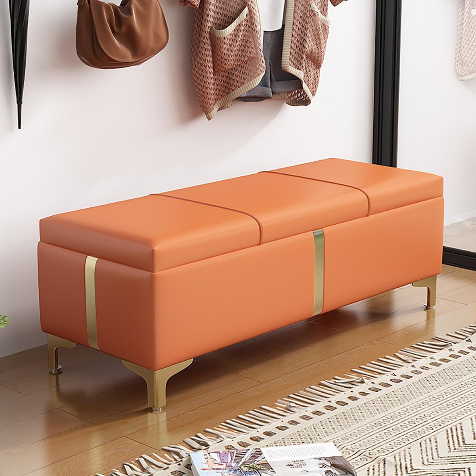 Banc à chaussures 120 cm compact pour optimiser le rangement de l'entrée