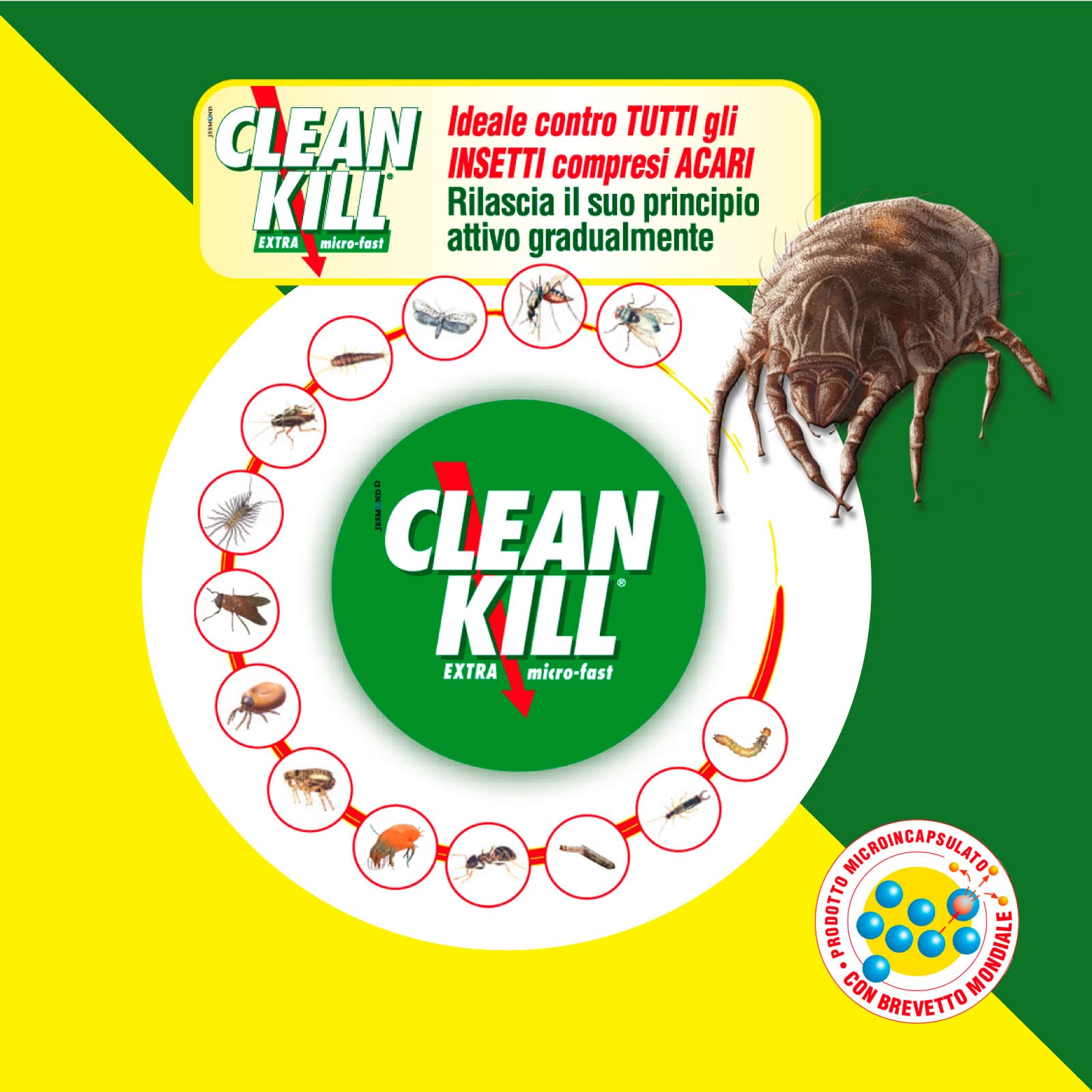 3x Biokill Insetticida Ecologico Clean Kill Extra Micro-Fast Ricarica No Gas A Base Acquosa - 3x Flaconi da 1 Litro Bio Kill