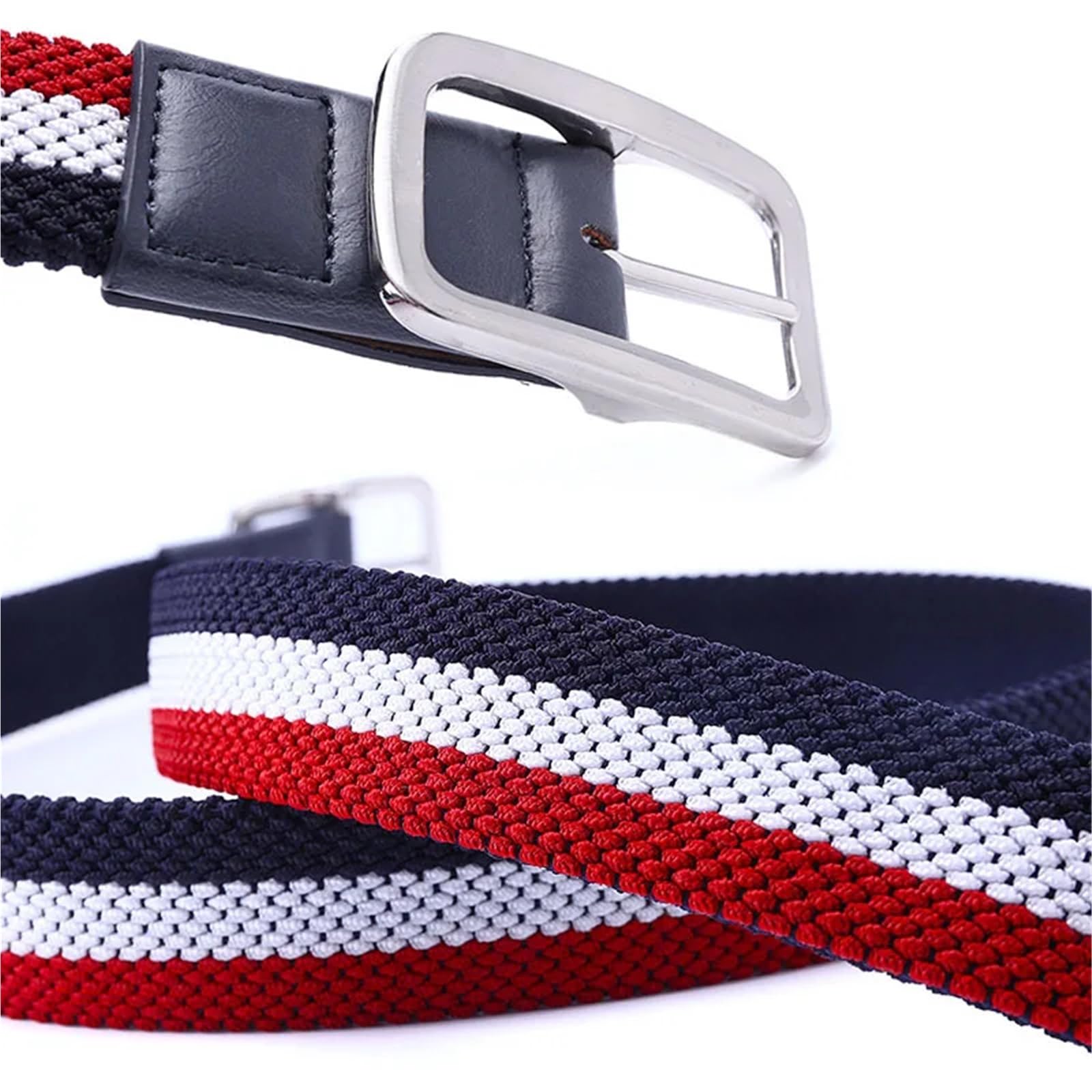 Ceinture Toile Ceinture élastique unisexe en tissu extensible tressé coloré, ceinture décontractée sans trou