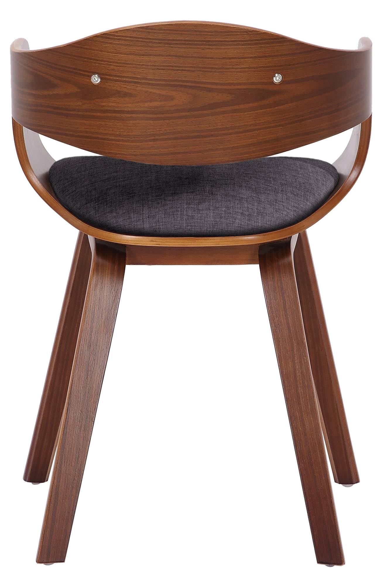 CLP Silla De Visita Kingston En Tela I Silla De Madera con Respaldo Semi-Curvado I Butaca De Salón En Estilo Escandinavo I, Color:Nuez/Gris Claro