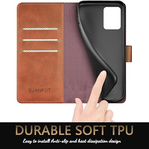 Miniatura 6 de SUANPOT Funda tipo cartera para Motorola Moto G 5G 2023 Bloqueo RFID Soporte para tarjetas de crédito, libro de folio con tapa de cuero sintético,