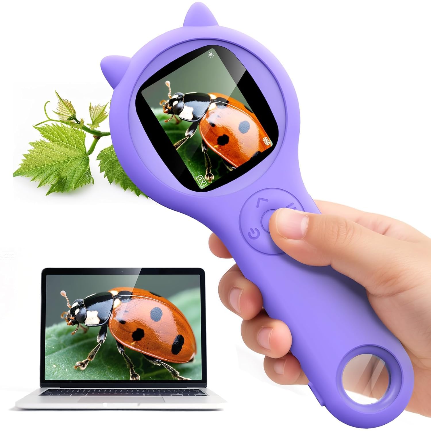 200X Pocket Microscope for Kids | Handheld Mini Digital Zoom Magnification Glass Toy | Portable Educational Science Tool for Learning & Exploration | Ideal Gift for Boys & Girls-image-3