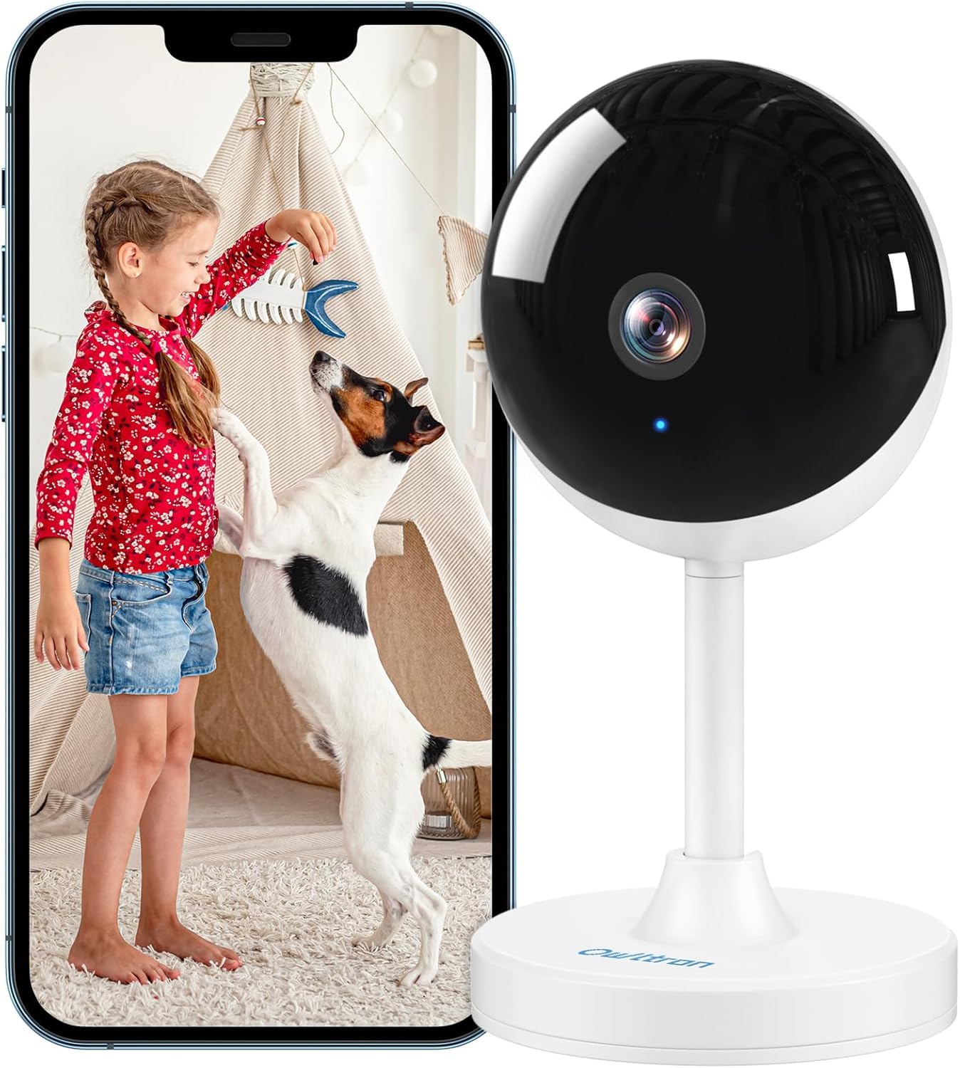 owltron Indoor Security Camera 2K, 2.4GHz WiFi Cameras for Home Security Baby Monitor Camera with Motion/Cry Detection, Pet & Dog Cam with Phone App,