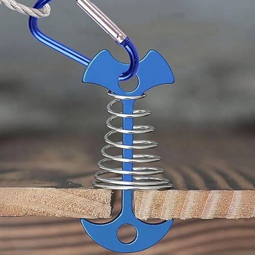 Miniatura 5 de Clavijas de anclaje para cubierta con clip de mosquetón, 10 unidades, accesorios de campamento de espina de pescado, anclajes de cubierta a prueba