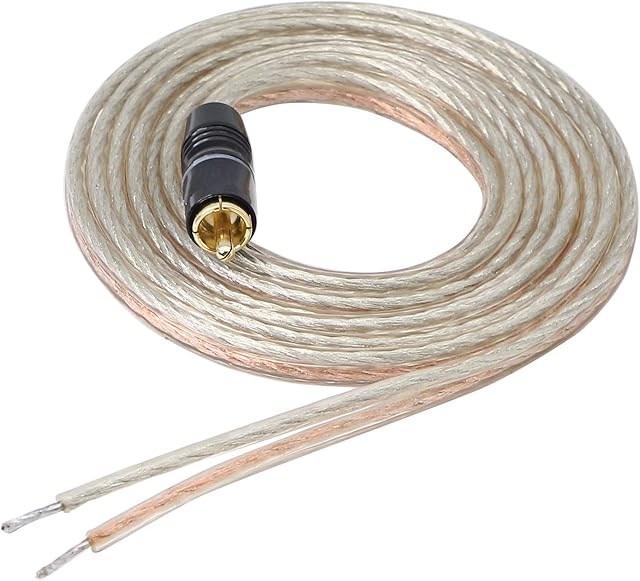 RCA Speaker Wire, Speaker Cable to RCA Plug, Gold Plated Metal RCA Connector High Level Audio Cable for Amplifiers and Subwoofer - 2 M