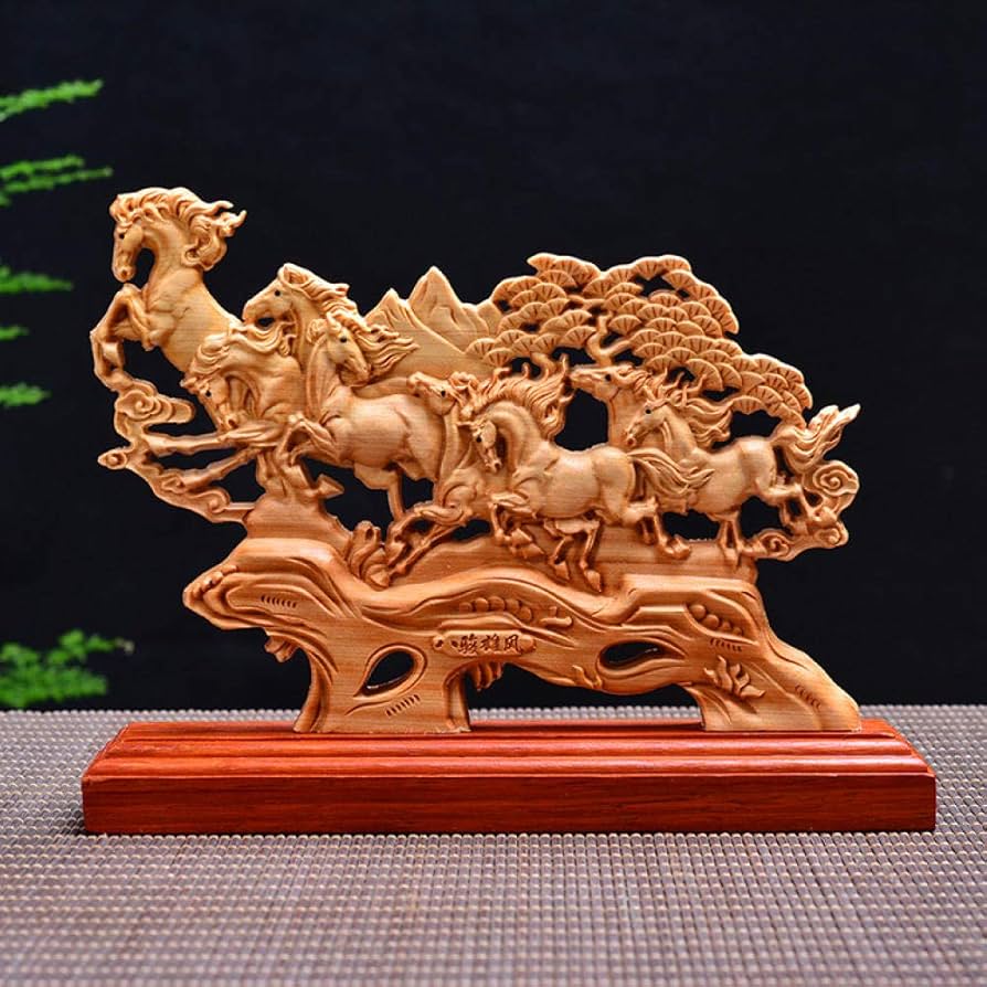 アンティーク、馬の彫刻 木製置物 アンティーク、馬の彫刻 木製置物