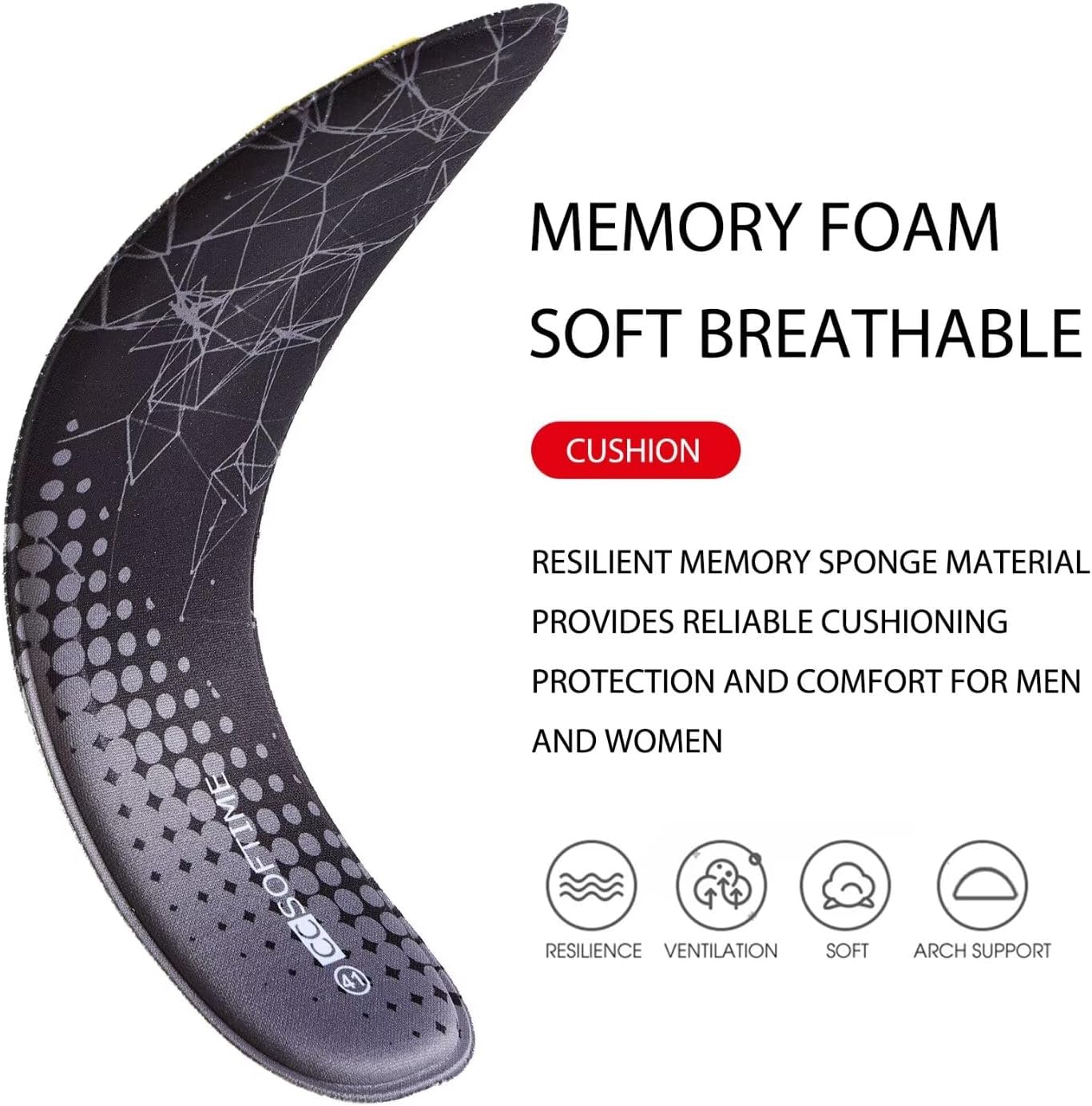 Memory Foam Shoe Inserts for Women, Replacement Insoles for Work Boots Running Shoes Hiking Shoes Sneakers Cushion Shoe Liners Pink W6 - Image 2