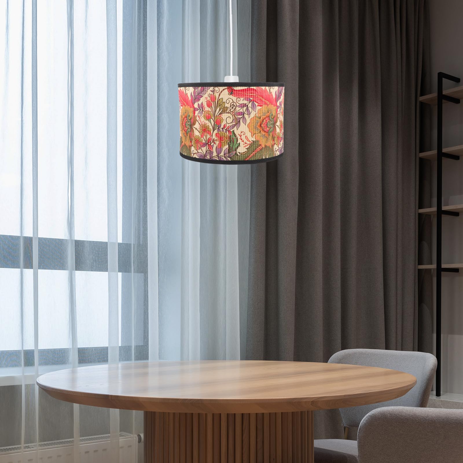 Paralume in Bambù Intrecciato per Lampada da Tavolo Struttura Stabile, Design Elegante e Stile Rustico, Adatto per Soggiorno e Camera da Letto