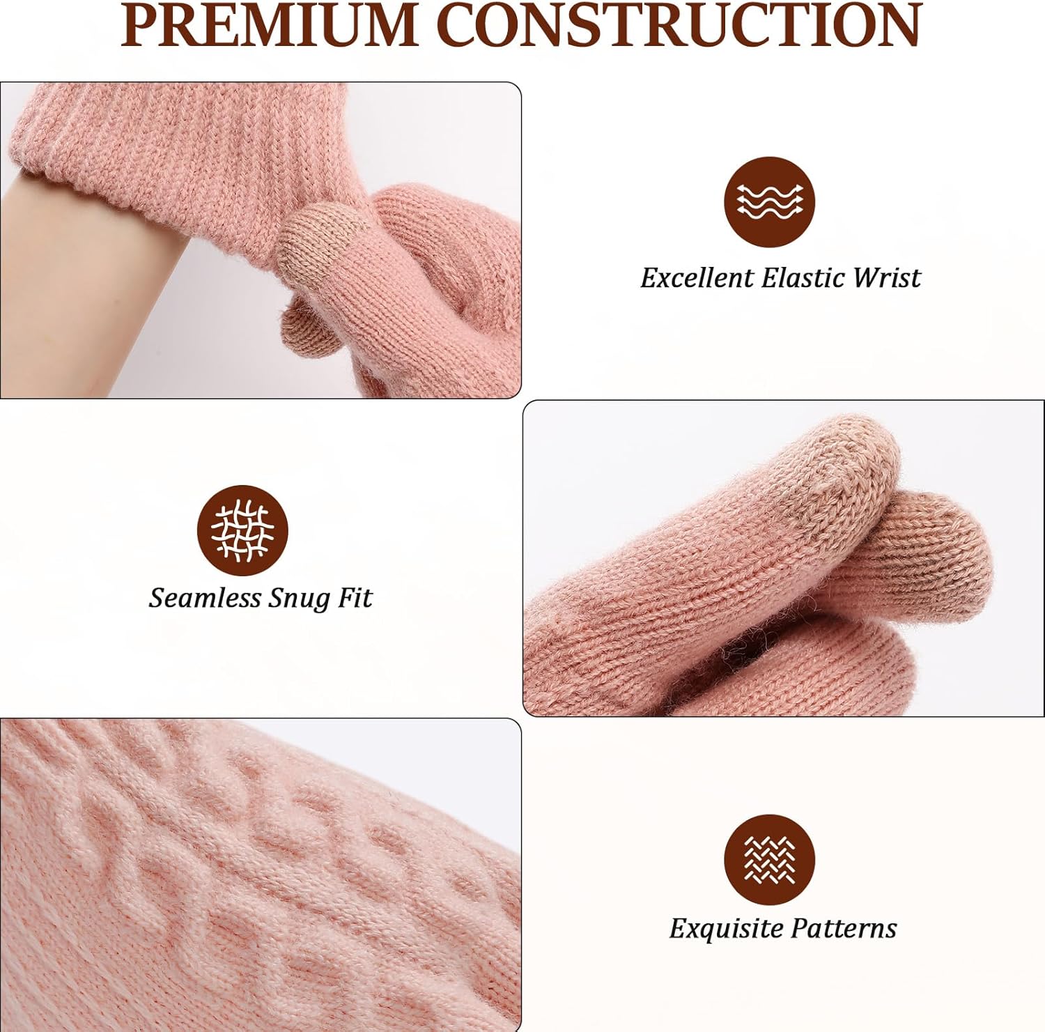 Tavaleu Womens Winter Gloves - Touch Screen Gloves with Thermal Dual-Layer Lining, Warm Fleece gloves for Cold Weather - Image 4