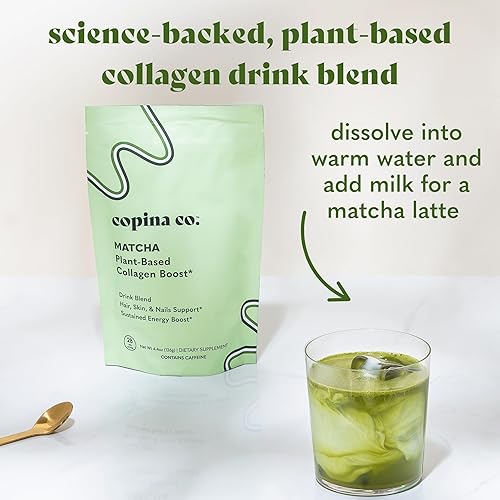 Miniatura 2 de Matcha Beauty - Mezcla de bebida vegana de colágeno potenciador: bebida vegana cremosa con soporte de colágeno a base de plantas, sabor matcha, 1