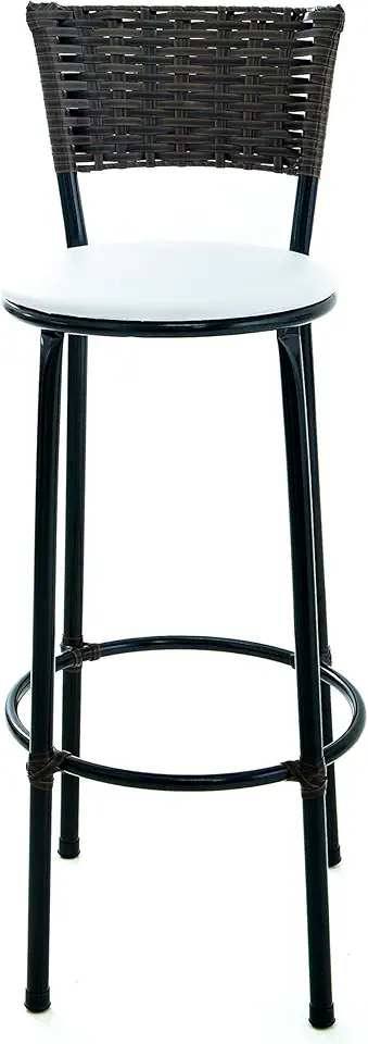 01 Banco Alto Junco Sintético Argila Para Cozinha Americana e Balcões (BRANCO)