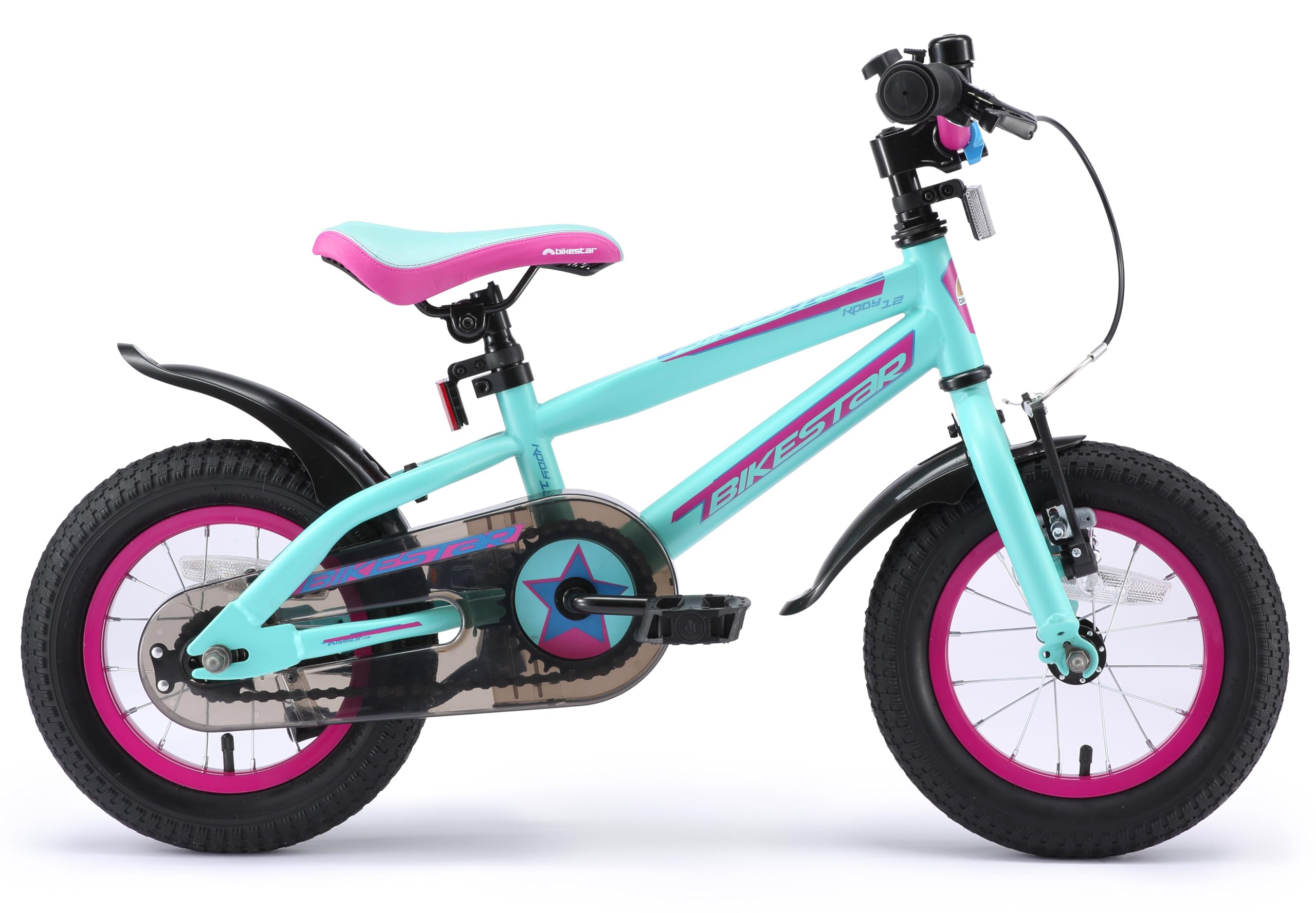BIKESTAR Bicicleta Infantil para niños y niñas a Partir de 3 años | Bici de montaña 12 Pulgadas con Frenos | 12" Edición Mountainbike Berry Turquesa