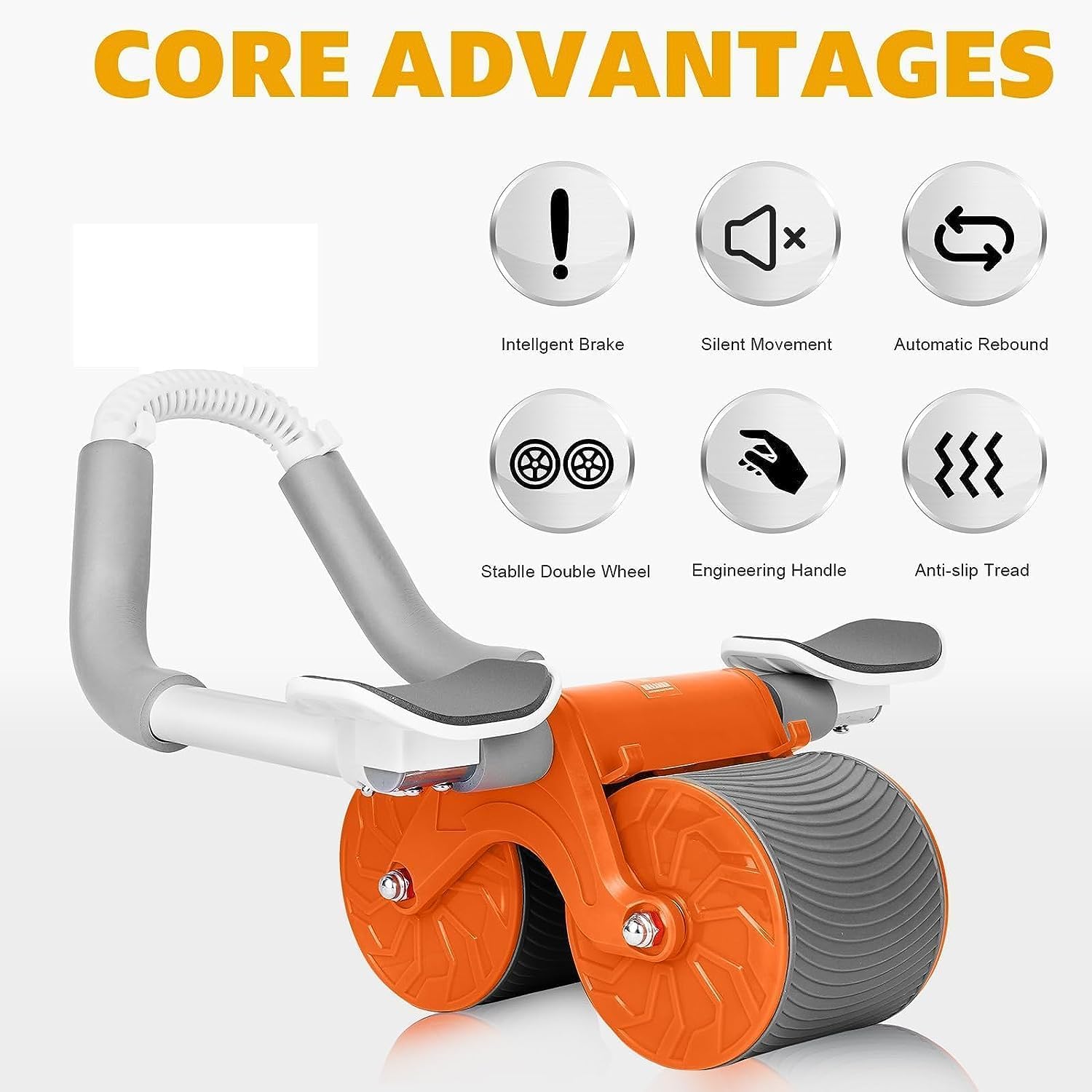 ZINLEY Ab Roller,Abs Workout Abdominal Exercise Rollers,Automatic Rebound Abdominal Wheel,Fitness Roller Exercise Wheel Workout Trainer Gym Home Fitness Equipment Mute Roller Arms Back,for Men Women 3