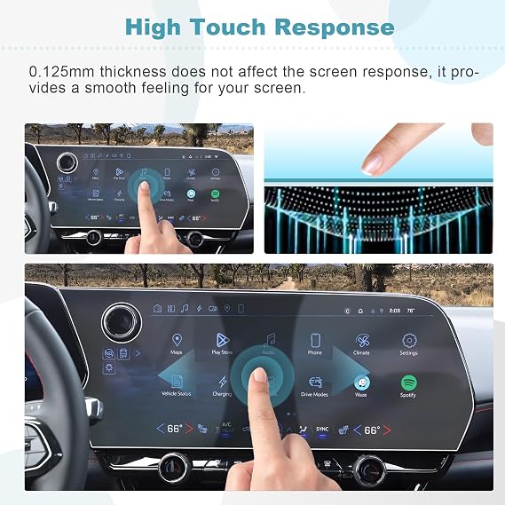 CDEFG 2Pcs Screen Protector for 2024 2025 2026 Chevy Blazer EV/2024-2027 Chevrolet Traverse/2024-2027 Equinox EV Accessories 17.7 Touchscreen Nano Screen Cover HD Clear