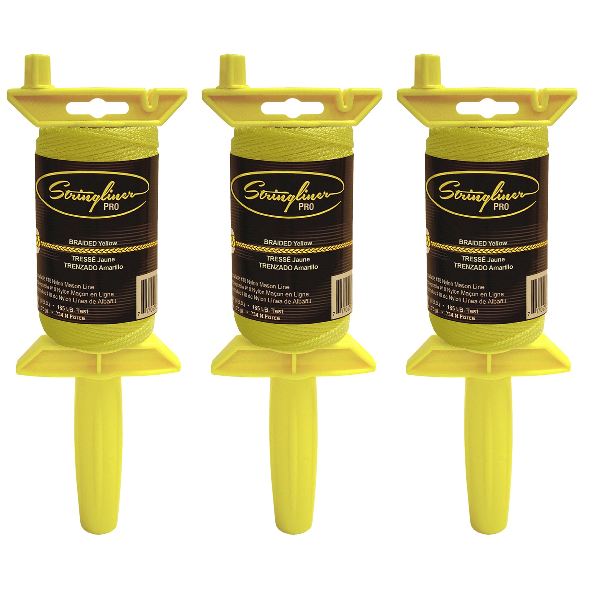 Cordeline de maçon tressée jaune ultra résistante 3000 pi 0,5 kg
