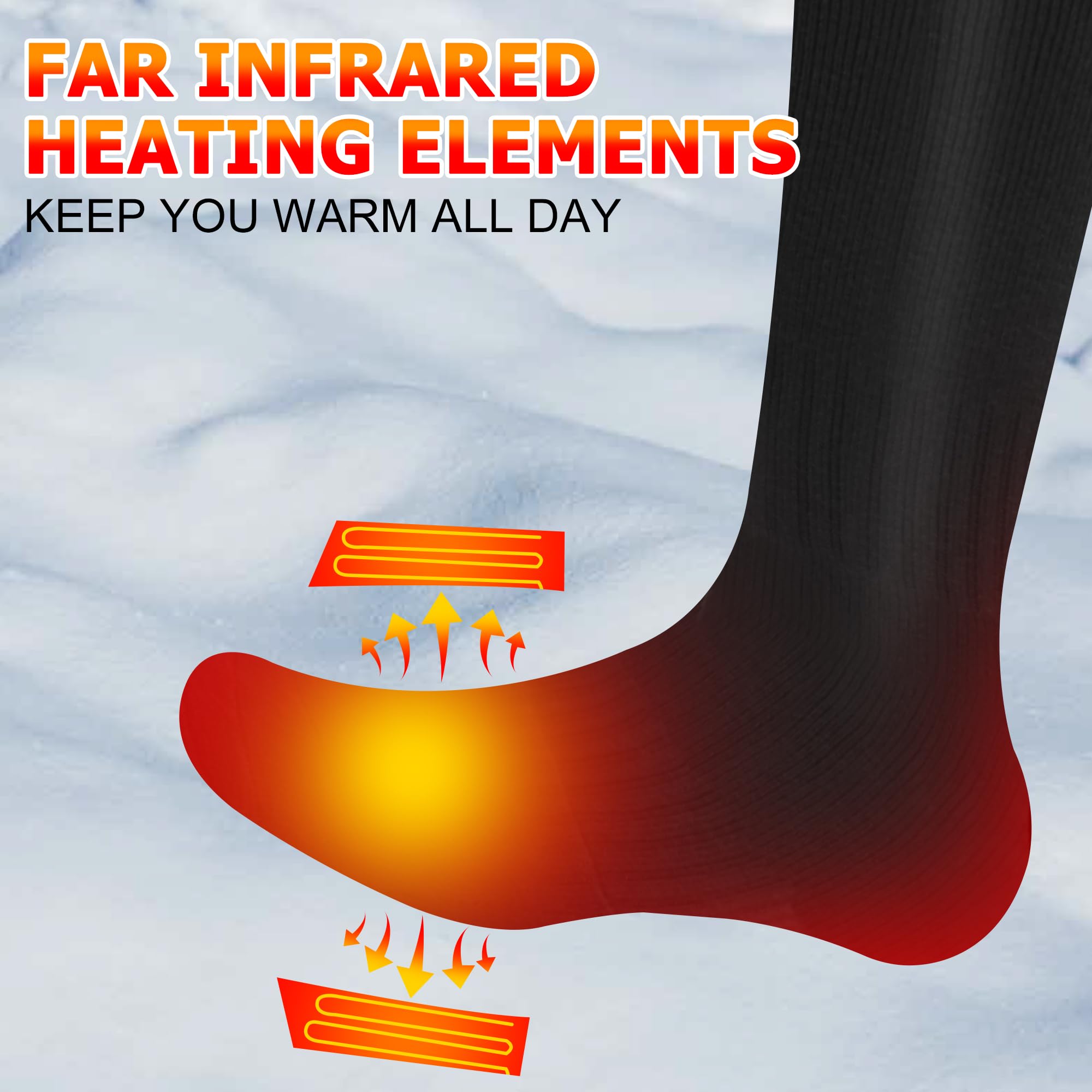 CODSOK Heated Socks for Men Unisex Winter Heated Socks Rechargeable Electric 2200mAh Batteries Electric Socks for Men Women, Winter Warm Socks for Sports Outdoor Hunting Skiing Riding Fishing