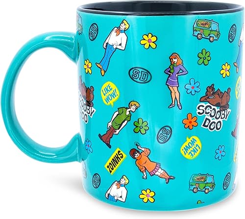 Miniatura 2 de Toynk Scooby-Doo - Taza de cerámica con patrón de calcomanías | Taza de café grande para expreso, cafeína, bebidas, artículos esenciales para el