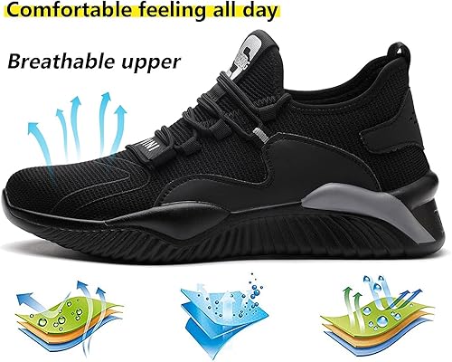 Miniatura 4 de Steel Toe Work Shoes for Men Women Lightweight Industrial & Construction Slip Resistant Puncture Proof Safety