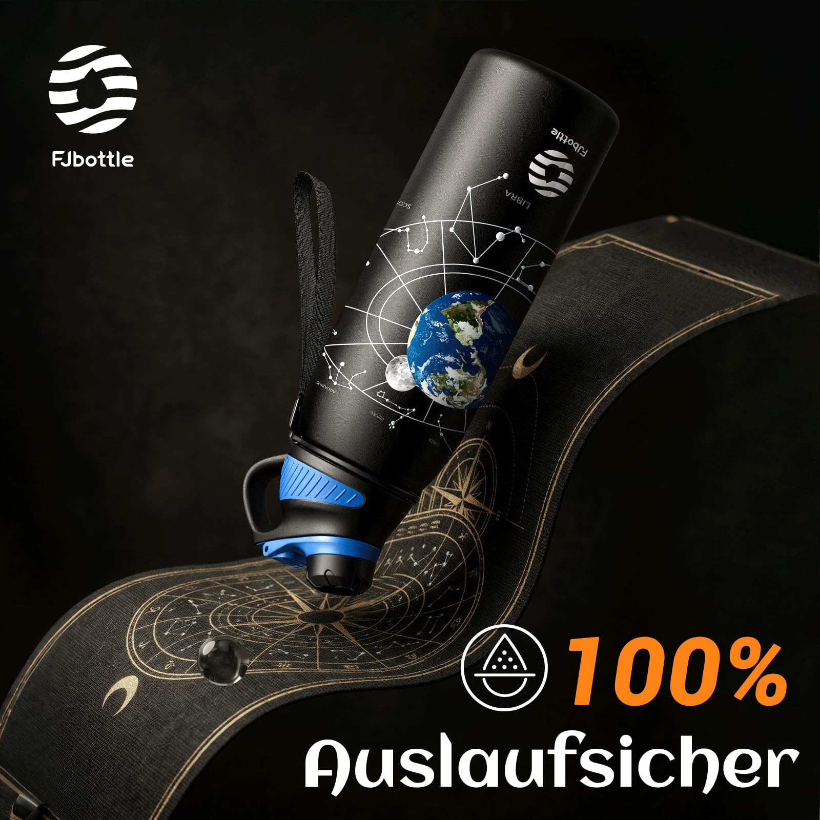 Fjbottle Botella Agua Acero Inoxidable con Tapa Magnética 1L, sin BPA Botella Termica gimnasio - Deportiva Termo