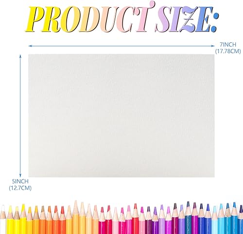 Miniatura 9 de Fyess 120 piezas 100% algodón de trapo, papel de acuarela blanco, papel de prensa en frío, dibujo de acuarela a granel, artista estudiantil para