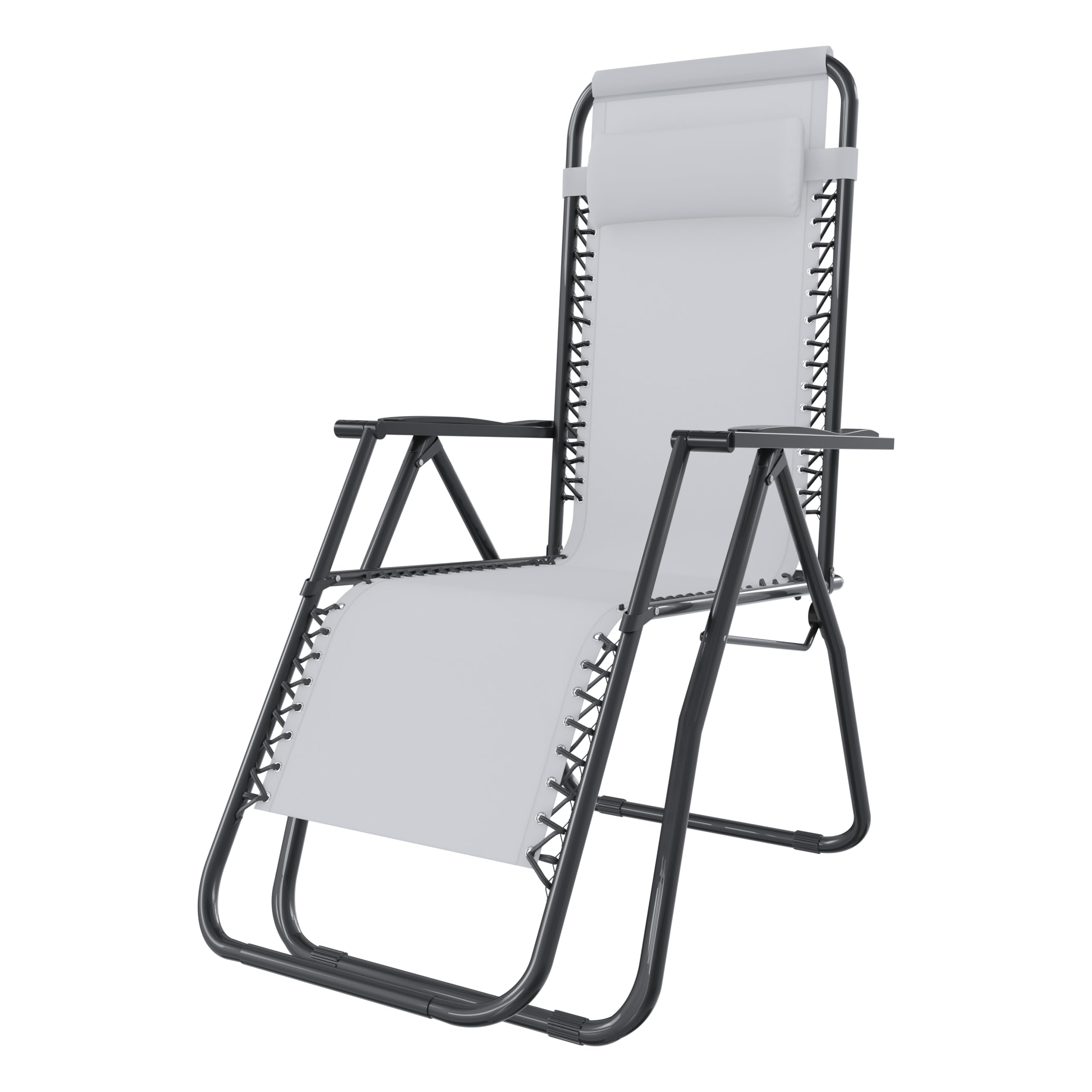 Arreditaly Sedia Sdraio A Gravità Zero Da Giardino Poggiatesta Regolabile Sedia Pieghevole Oscillante Ergonomica Traspirante Zero Gravity Da Esterno Piscina Mare Portata Massima 120 Kg (Bianco)