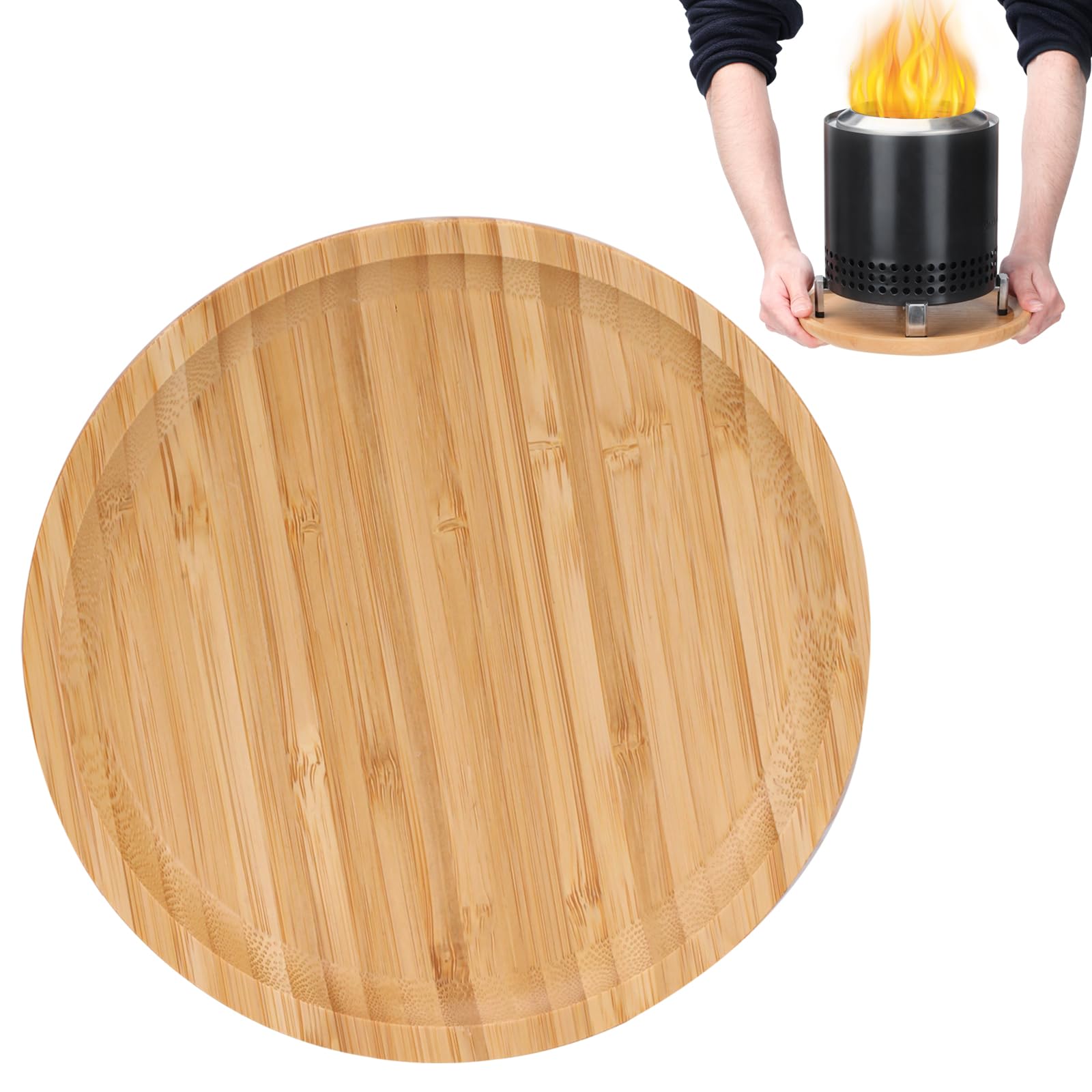 Tabletop Fire Pit Mat for Solo Stove Mesa - Portable Solution for Mobile Fire Burning, Provides Effective Heat Insulation for Tabletop Protection - Premium Bamboo Material (for Mesa)-image-19