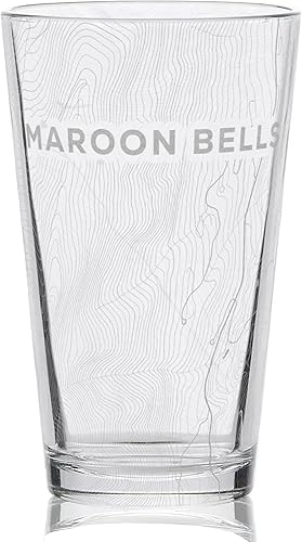 Vista 13 de BRECKENRIDGE COLORADO Engraved Pint Glass Great Ski Resort Mountain Topography Map Gift Idea!
