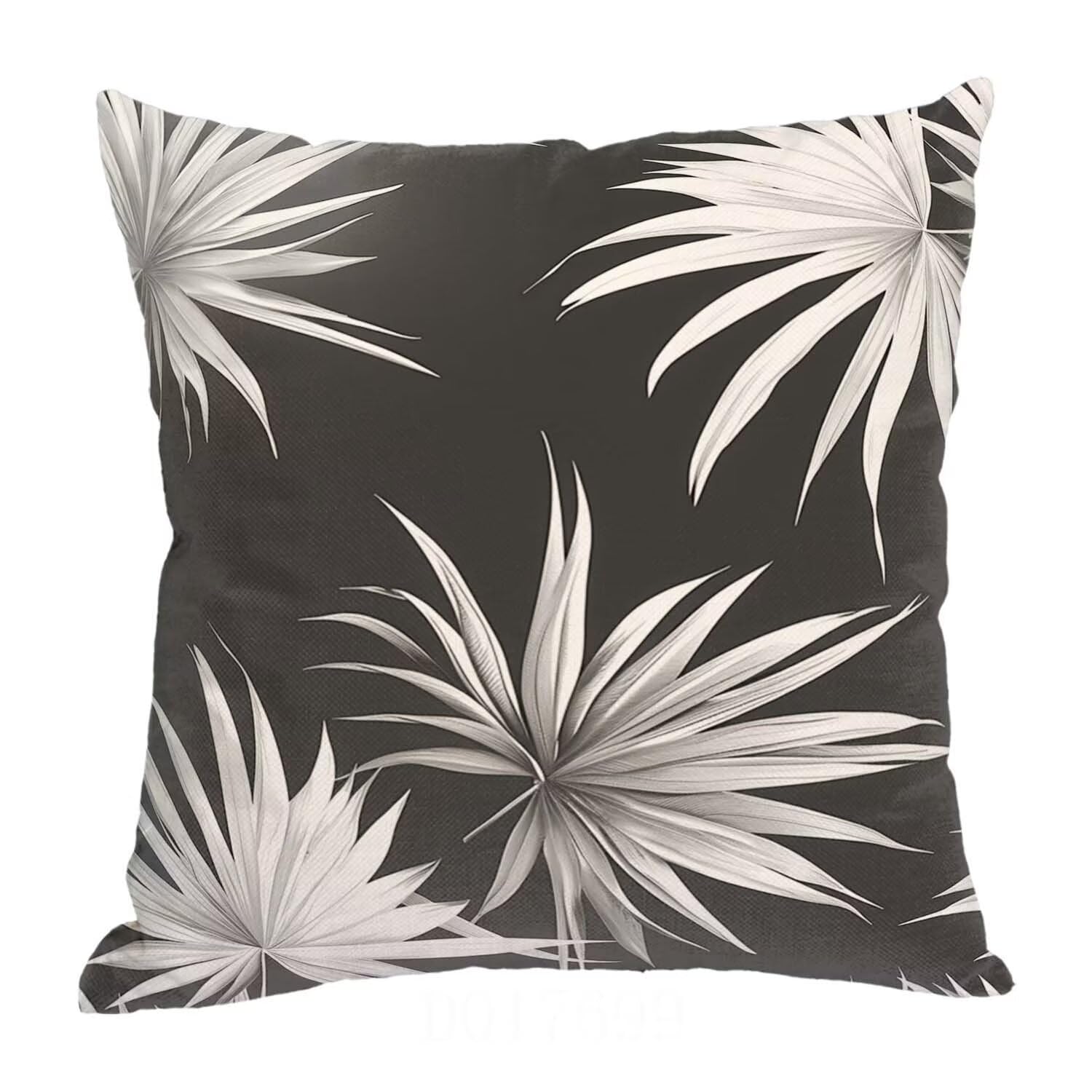 Fundas Cojines SuavesHojas Tropicales Fundas Cojines Cuadradas Suaves Funda Almohada Cojines Suaves Sillas Jardin para Oficina Jardín Cama Sofá Banco Juego de 4 Funda Cojin En Blanco Y Negro mu-471