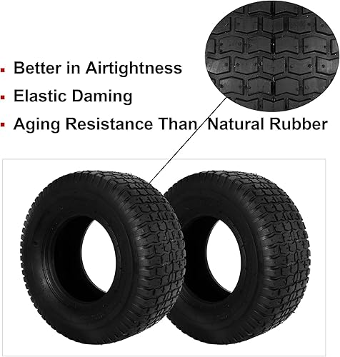 Miniatura 4 de Juego de neumáticos y tubos interiores para cortacésped de 13x5.00-6 compatibles con tractor de patio, camión de mano, cortacésped, tractor de