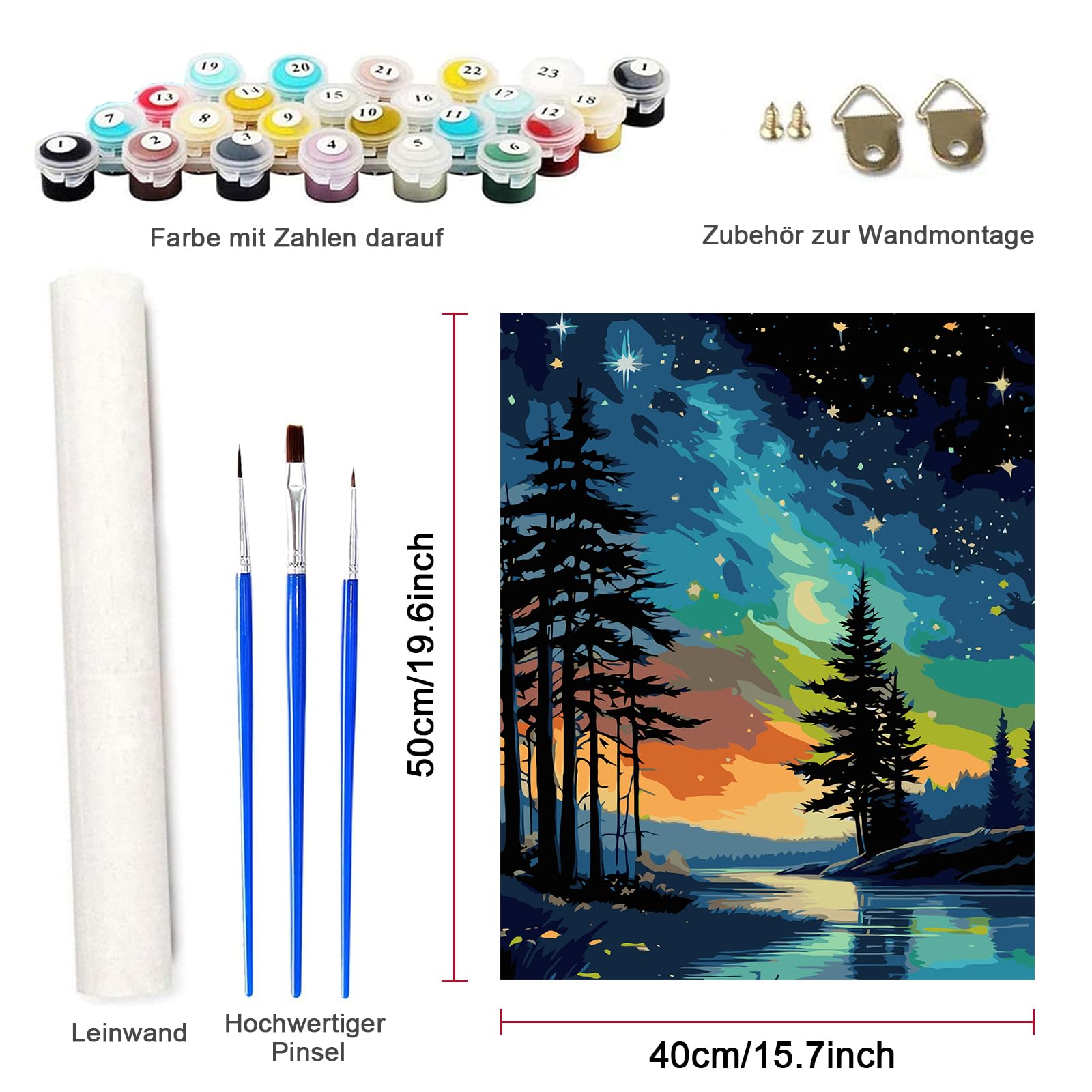 FLAJZ Malen Nach Zahlen Für Erwachsene - DIY Gemälde Set 40x50 Cm Mit Acrylfarben