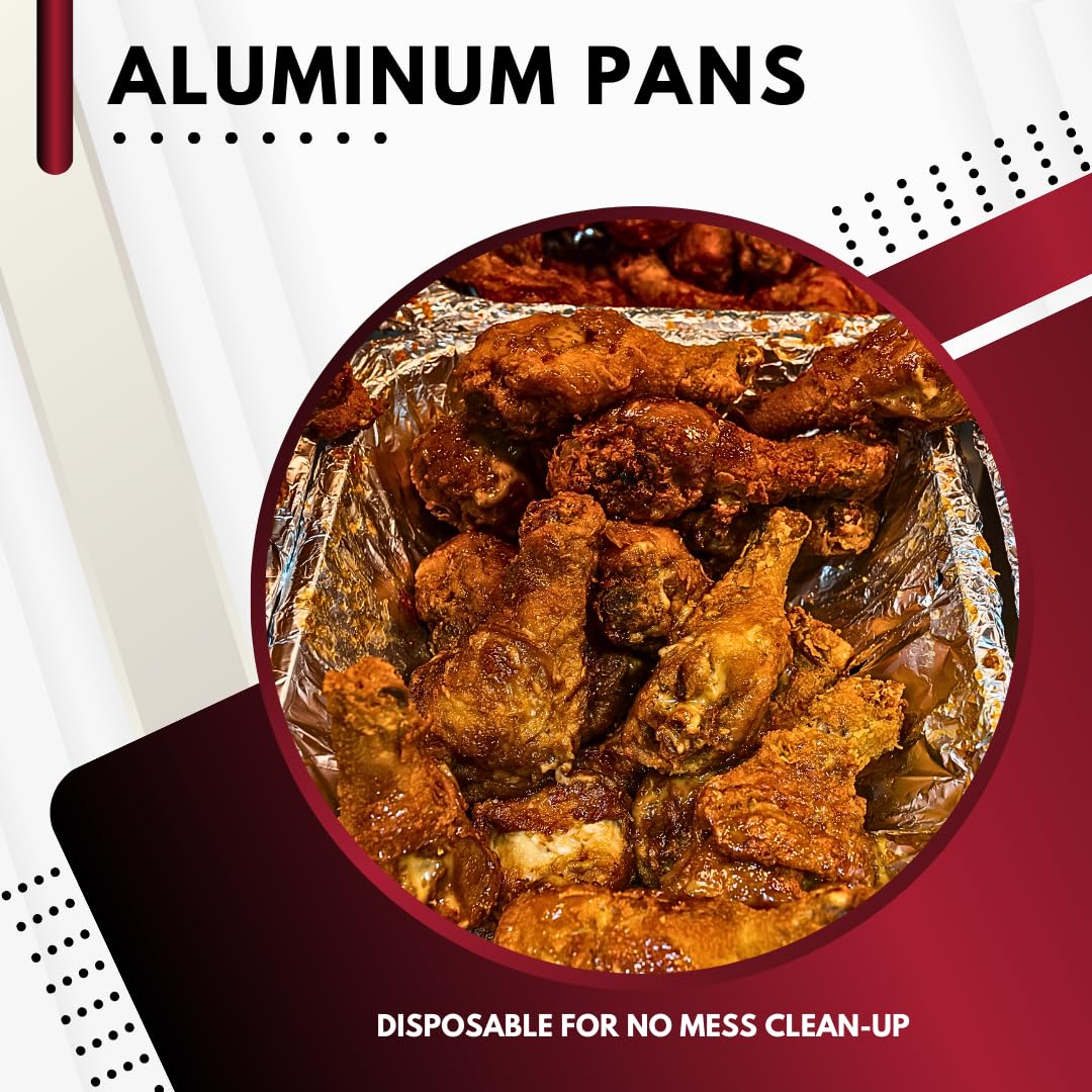 Green Direct Sartenes desechables de aluminio para mesa de vapor, sin tapas para cocinar, hornear, paquete de 25