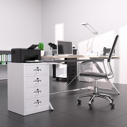 Miniatura 2 de JINGUR Armario de almacenamiento de metal con puerta y cajón de bloqueo, cajón con cerradura con estante ajustable para el hogar, oficina,