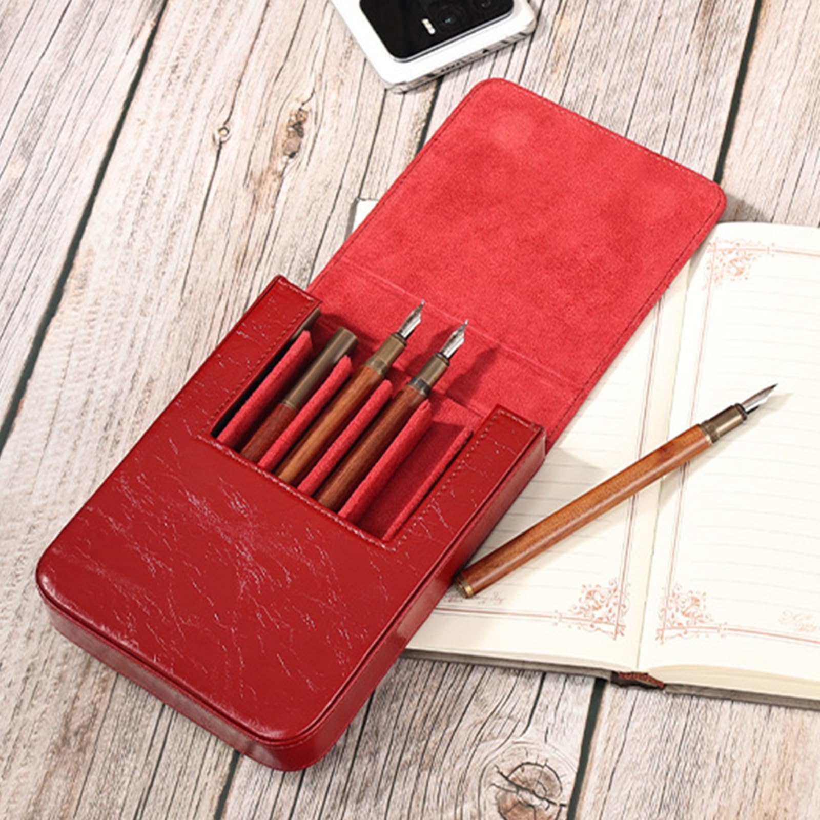 Portapenne professionali in pelle Portapenne con capacità per 6 penne Design per dirigenti e uffici Utilizza portapenne in pelle