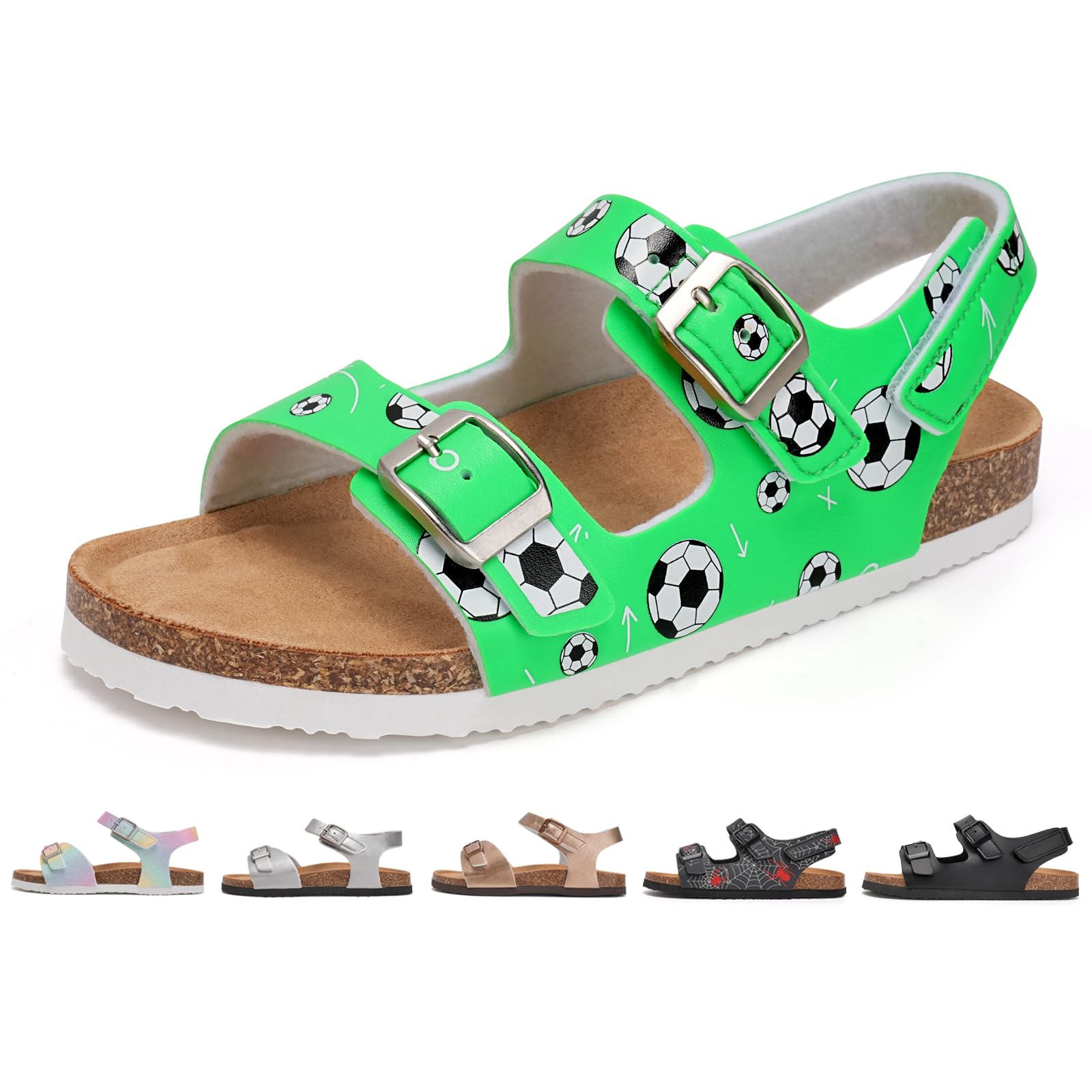 Torotto Sandalen Mädchen Jungen Mit Kork Sandals Kinder Pantoffeln Riemen Verstellbare Schnalle Rutschfeste Mit Klettverschluss Sandaletten für Drinnen und Draußen