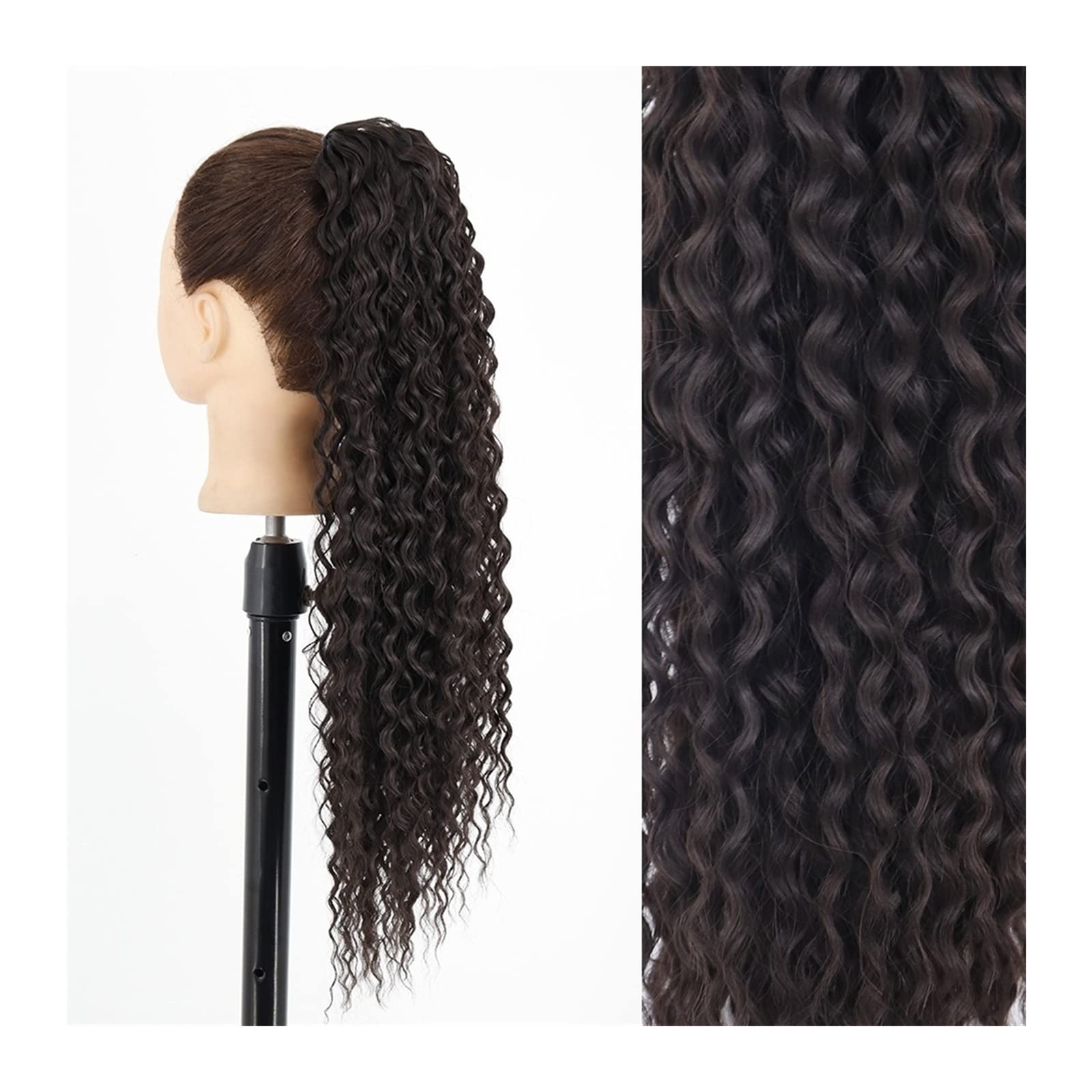 Kunsthaar-Extensions, 1 Packung, Pferdeschwanz, lang, synthetisch, gewellt, 61 cm, Extensions, für Damen, gewellt, gewellt, Dutt, Haar-Accessoires (Color
